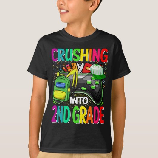 Crush in 2e klas videospel terug naar school t-shirt (Voorkant)