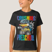 Crush In Preschool Monster Truck Dinosaurus Jongen T-shirt (Voorkant)