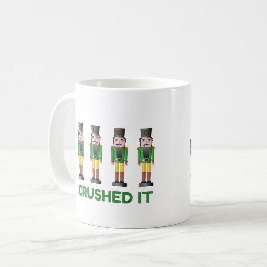 Crush It Nutcracker Funny kerstkoffie Mok (Voorkant links)
