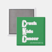"Crush Kinder kankermagneet" Groene magneet (Voorkant / Achterkant)