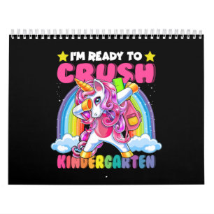 Crush Kindergarten Dabbing Unicorn Terug naar scho Kalender