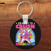 Crush Kindergarten Dabbing Unicorn Terug naar scho Sleutelhanger (Voorkant)
