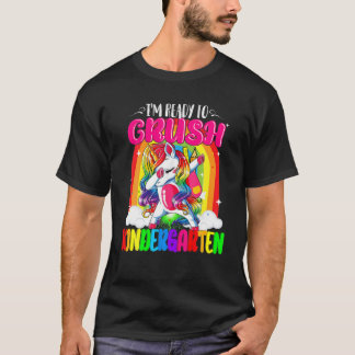 Crush Kindergarten Dabbing Unicorn terug naar scho T-shirt