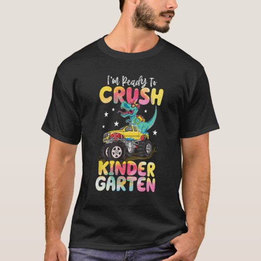 Crush Kindergarten Dinosaur Monster Truck T-shirt (Voorkant)
