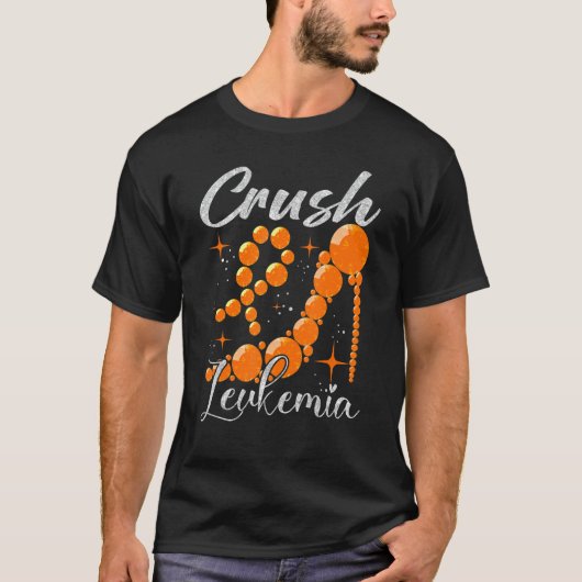 Crush Leukemia Awareness Orange Ribbon High Heel W T-shirt (Voorkant)