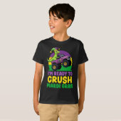 Crush Mardi Gras Monster Truck Dinosaur Trex Todd T-shirt (Voorkant volledig)