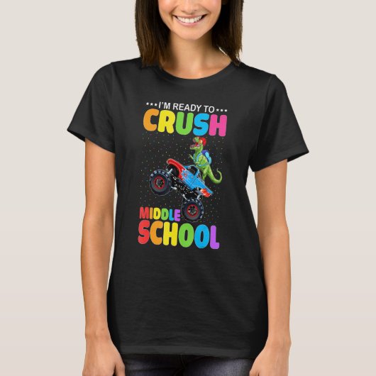 Crush Middle School Dinosaur Monster Truck T-shirt (Voorkant)