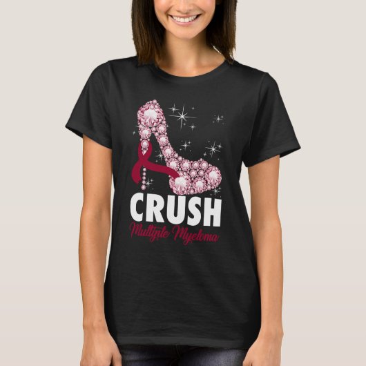 Crush Multiple Myeloma Awareness High Heel Warrior T-shirt (Voorkant)