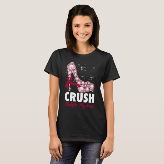 Crush Multiple Myeloma Awareness High Heel Warrior T-shirt (Voorkant volledig)