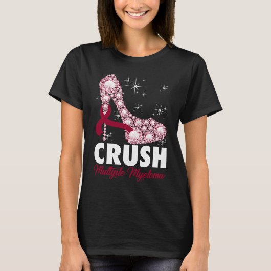 Crush Multiple Myeloma Awareness High Heel Warrior T-shirt (Voorkant)