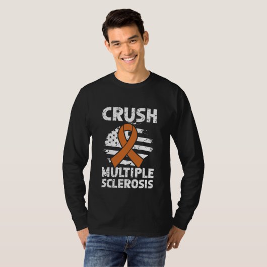 Crush Multiple Sclerosis Orange Multiple Sclerosis T-shirt (Voorkant volledig)