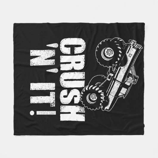 Crush N IT Monster Truck Jam Fleece Deken (Voorkant (Horizontaal))