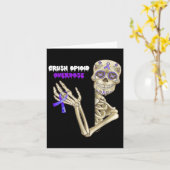 Crush Opioïde Overdosis Awareness Fun Skelet Purpl Kaart (Gele Bloem)