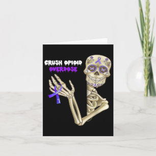 Crush Opioïde Overdosis Awareness Fun Skelet Purpl Kaart