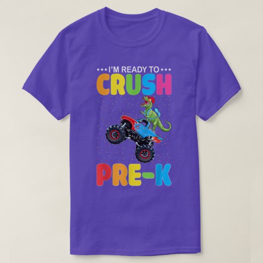 Crush Pre-K Dinosaur Monster Truck Back to School T-shirt (Design voorkant)