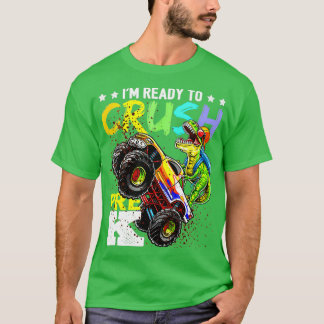 Crush PreK Dinosaur Monster Truck Terug naar Schoo T-shirt