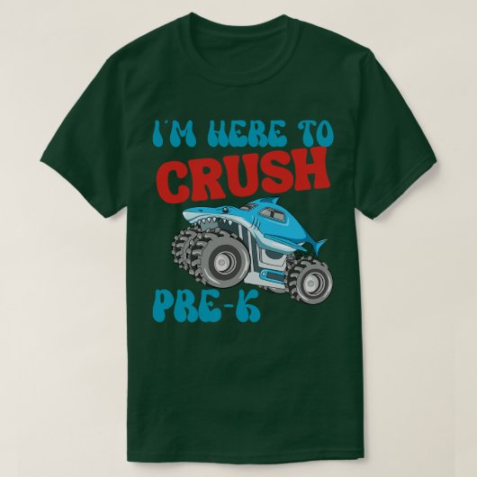 Crush PreK Monster Truck Terug naar School Jongens T-shirt (Design voorkant)