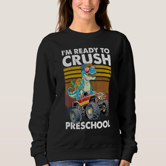 Crush Preschool Dinosaur Monster Truck Back To Sch Trui (Voorkant)