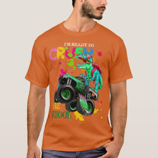 Crush Preschool Dinosaur Monster Truck Terug naar  T-shirt