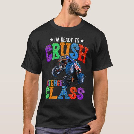 Crush Science Class Monstertruck terug naar school T-shirt (Voorkant)