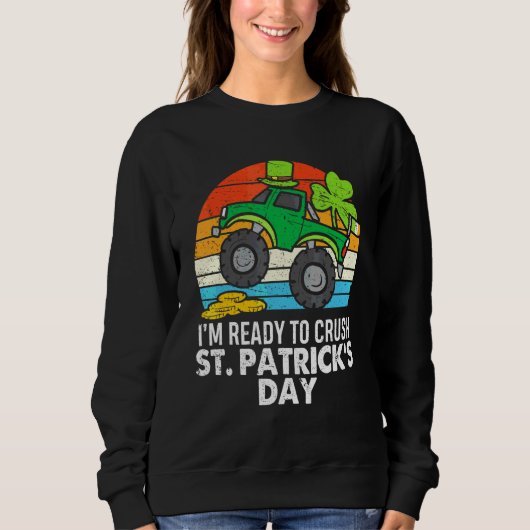 Crush St Patricks Day Monster Truck Toddler Trui (Voorkant)