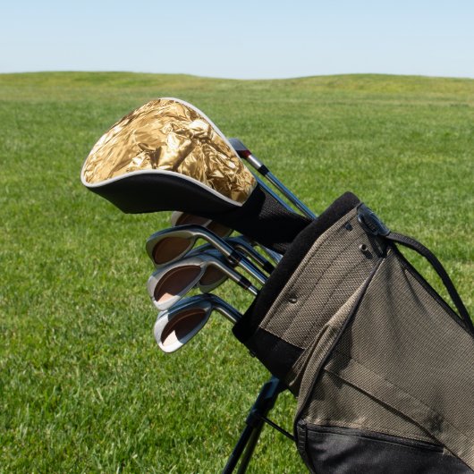 Crushed Golden Folds Golfheadcover (Insitu)