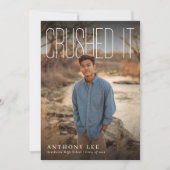 Crushed It PhotoPop Graduation Party Kaart (Voorkant)