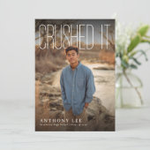 Crushed It PhotoPop Graduation Party Kaart (Staand voorkant)