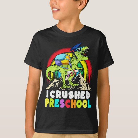 Crushed Preschool Dinosaurus T Rex Graduation cap T-shirt (Voorkant)