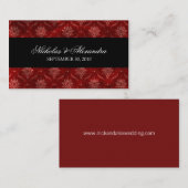 Crushed Red Velvet Wedding Website Visitekaartje Informatiekaartje (Voorkant / Achterkant)
