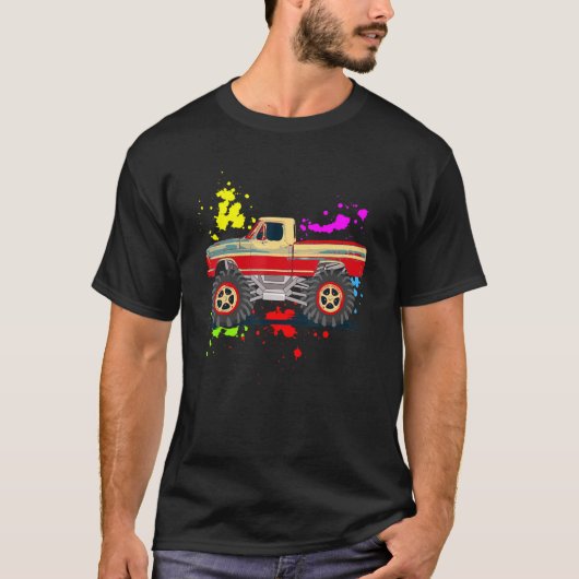 Crusher Trucks 4x4 Short Bed Bump Side Pickup Truc T-shirt (Voorkant)