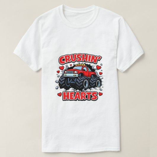 Crushin’ Hearts Cute Truck Design T-shirt (Design voorkant)