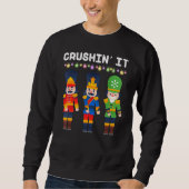 Crushin It Flossing Nutcracker Christmas Dance Trui (Voorkant)