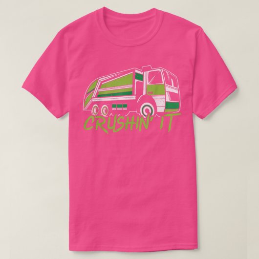 Crushin it Garbage Truck Trash Collector Recycling T-shirt (Design voorkant)