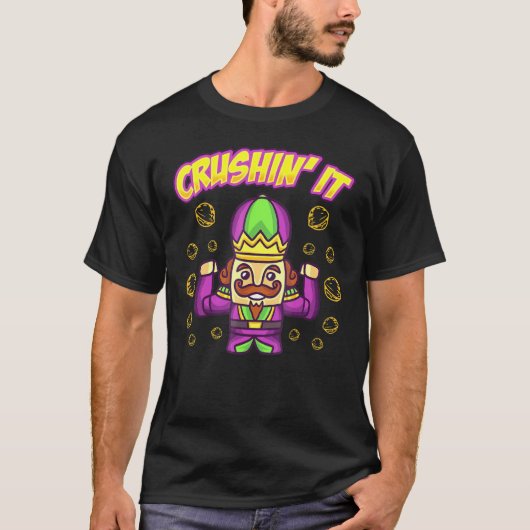 Crushin it Kerstmis Nutcracker Xmas Character Hol T-shirt (Voorkant)