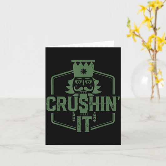 Crushin' It Nutcracker Christmas Xmas  Kaart (Gele Bloem)