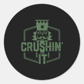 Crushin' It Nutcracker Christmas Xmas  Ronde Sticker (Voorkant)