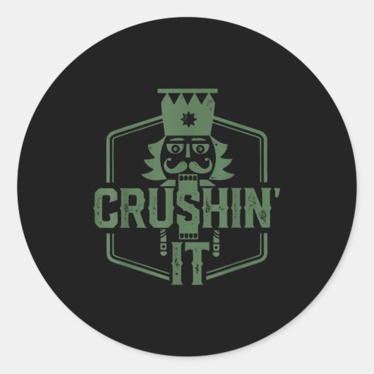 Crushin' It Nutcracker Christmas Xmas  Ronde Sticker (Voorkant)
