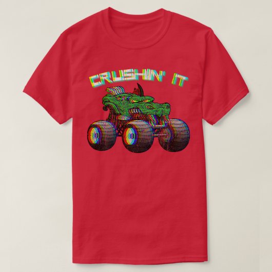 Crushin' Monster Truck  Retro 267 T-shirt (Design voorkant)