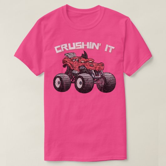 Crushin' Monster Truck  Retro 268 T-shirt (Design voorkant)