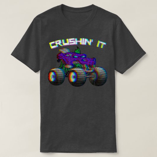 Crushin' Monster Truck  Retro 274 T-shirt (Design voorkant)