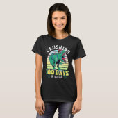 Crushing 100 Days of School Dinosaur Rex Dino Boys T-shirt (Voorkant volledig)