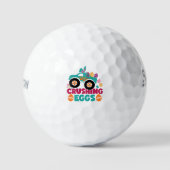 Crushing Eggs Funny Quote Happy Easter Sunday Egg Golfballen (Voorkant)