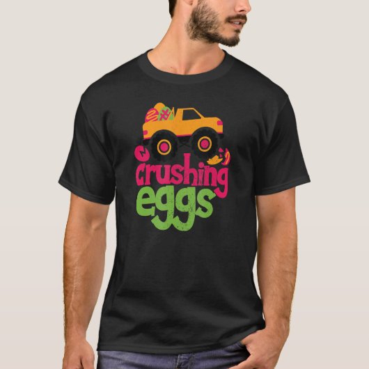 Crushing Eggs Monster Truck  Happy Easter B T-shirt (Voorkant)