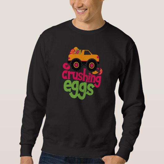 Crushing Eggs Monster Truck  Happy Easter B Trui (Voorkant)