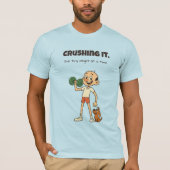 Crushing It - Grappig Gym Cartoon T-shirt (Voorkant)