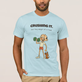 Crushing It - Grappig Gym Cartoon T-shirt