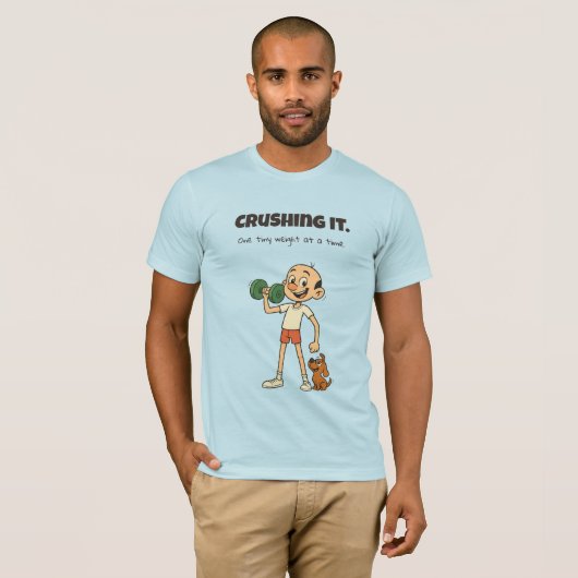 Crushing It - Grappig Gym Cartoon T-shirt (Voorkant volledig)