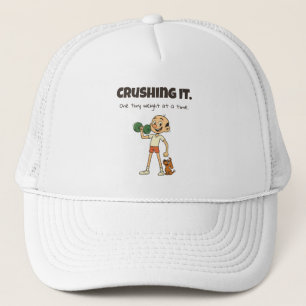 Crushing It - Grappige Cartoon Gym Trucker Hat Pet