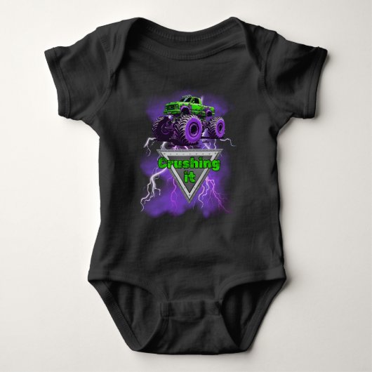 Crushing It, Monster Truck Baby Onesie Romper (Voorkant)